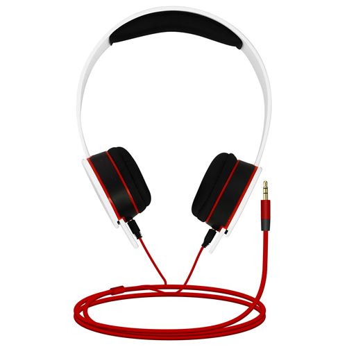 Casque Audio Stéréo Filaire et Câble Jack 3.5mm Son de haute qualité Blanc