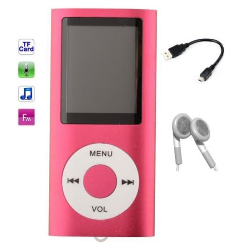Lecteur MP3 MP4 - radio fm - à carte mémoire Micro sd - Rouge