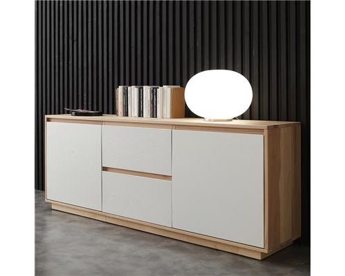 Buffet moderne blanc et bois PEDRO