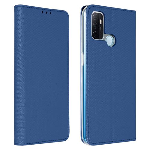 Avizar Étui pour Oppo A53 / A53s Protection avec Porte-carte Fonction Support Bleu Nuit