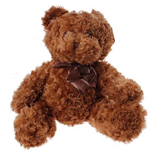 Couleur Caramel-Ours N“ud Rouge 14 cm