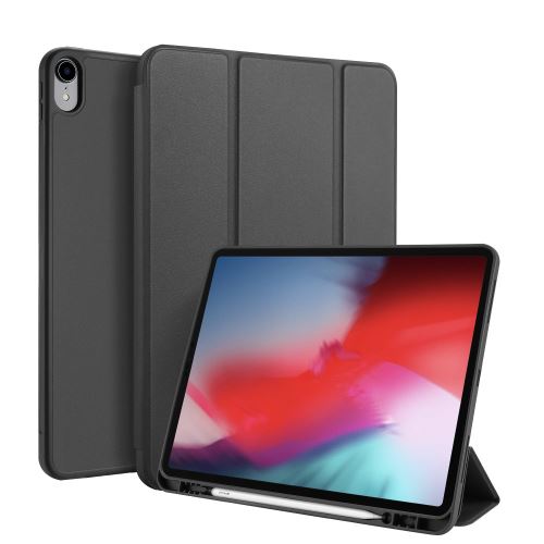 Etui en PU avec support tripliure et porte-stylo noir pour votre Apple iPad Pro 12.9 pouces (2018)