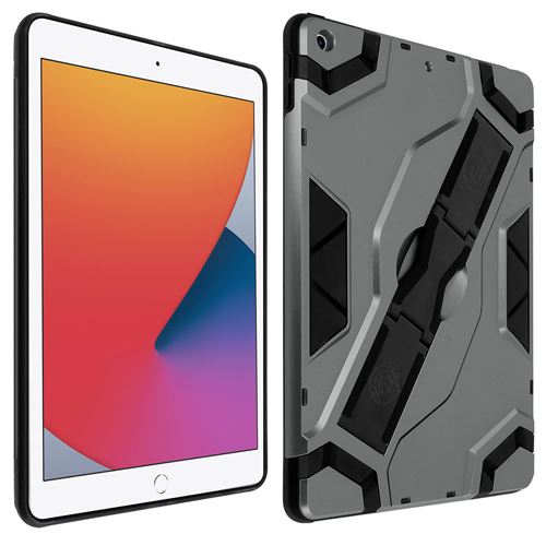 Avizar Coque pour iPad 2021 2020 et 2019 10.2 Hybride Poignée Support Gris métallisé