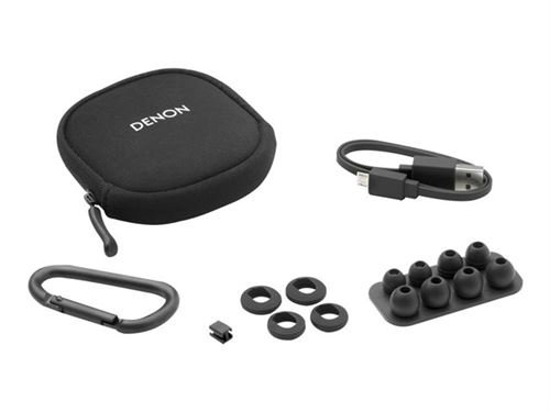 Denon AH-C160W - In-ear hoofdtelefoons met micro - inwendig - bevestiging over het oor - Bluetooth - draadloos - ruisisolatie - zwart