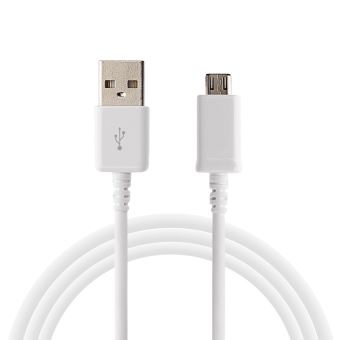 Cable Usb Chargeur Blanc Pour Samsung Galaxy J1 2015 J1 2016 J3 2016 J3 2017 J5 2015 J5 2016 J5 2017 J6 2018 J6