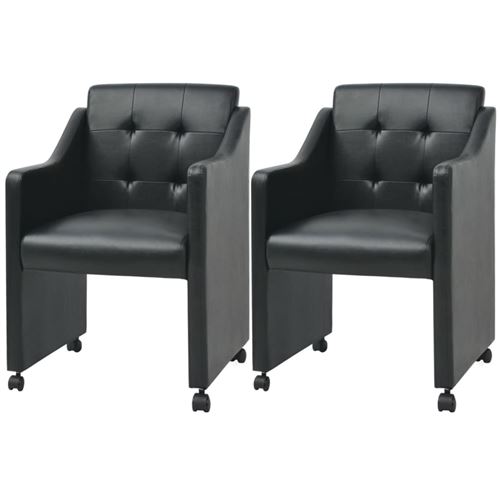 vidaXL Chaises de salle à manger 2 pièces Noir 59 x 57,5 x 86,5 cm