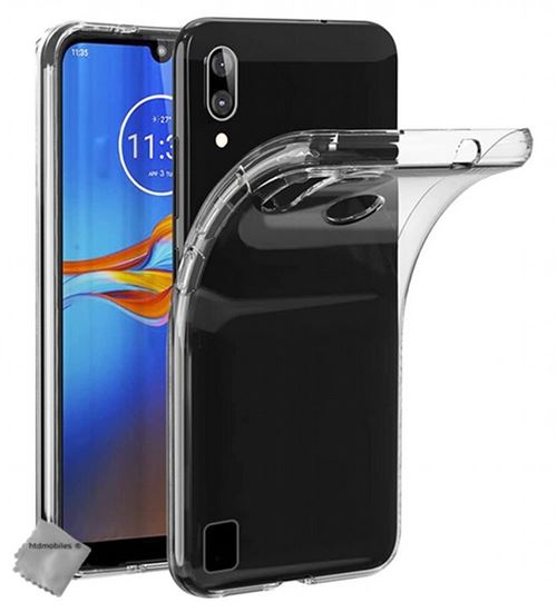 Coque silicone gel fine pour Motorola Moto E6s avec verre trempe - TPU Transparent - htdmobiles