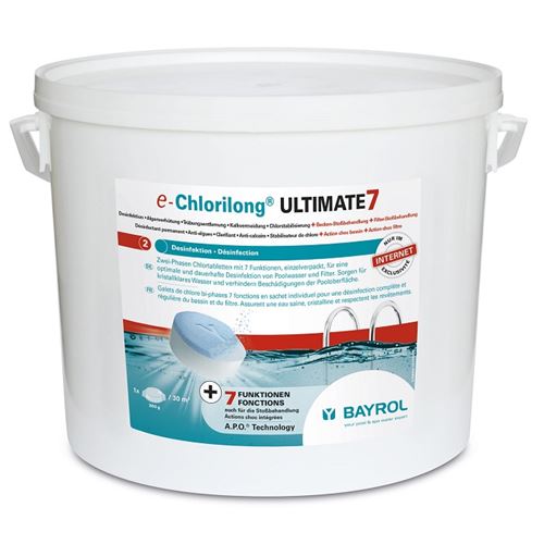 Bayrol e.Chlorilong Ultimate 7 - Galets de Chlore bi-phases 7 fonctions 10,2kg