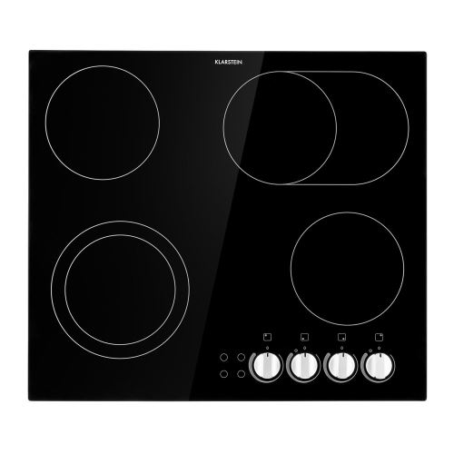 Klarstein EasyCook Plaque de cuisson vitrocéramique encastrable 4 feux - 4500W max. - Noire
