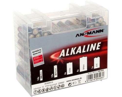 Ansmann Jeu de piles LR03, LR6, LR14, LR20, bloc 9V 35 pc(s) avec boîte