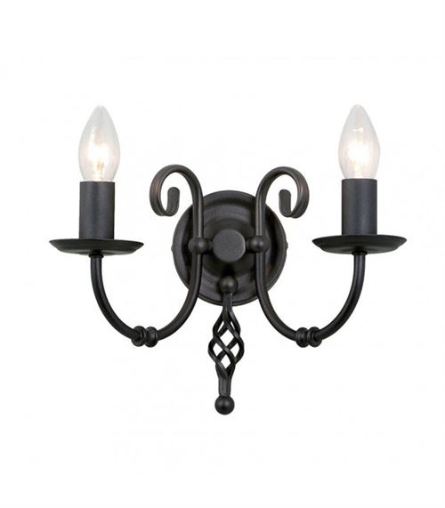 Applique Artisan, noir, 2 ampoules