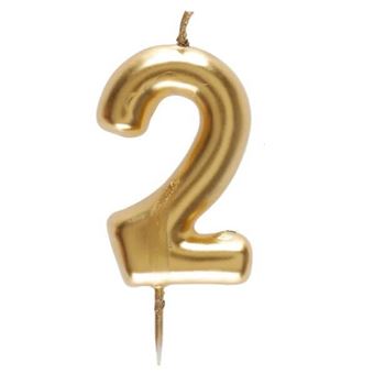 Bougie Doree Avec Chiffre 2 Pour Decoration Gateau Anniversaire X1 Ref 6933 Achat Prix Fnac