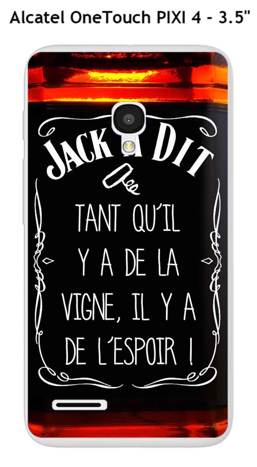 Coque TPU gel souple Alcatel OneTouch PIXI 4 - 3.5 design Jack à Dit La vigne