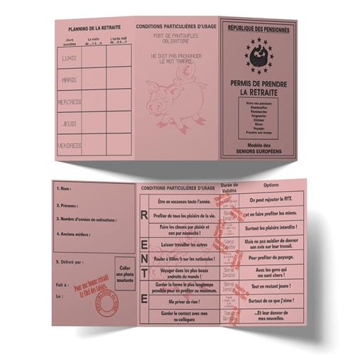 carte permis de prendre la retraite