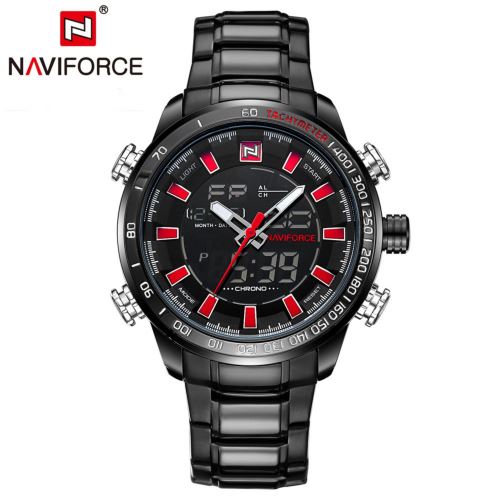 Quartz Numérique Sport Noir+Rouge Montre Homme