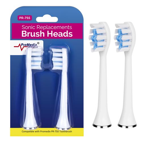 Têtes de brosse à dents de rechange Promedix 2 pcs blanc