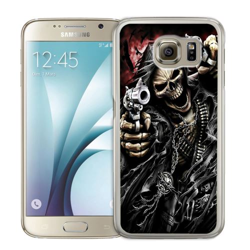Coque pour Samsung Galaxy S7 tete mort pistolet