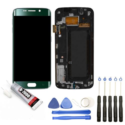 Visiodirect® Ecran complet: Vitre + LCD sur châssis compatible avec Samsung Galaxy S6 Edge SM-G925 VERT + Kit outils + Colle B7000 Offerte