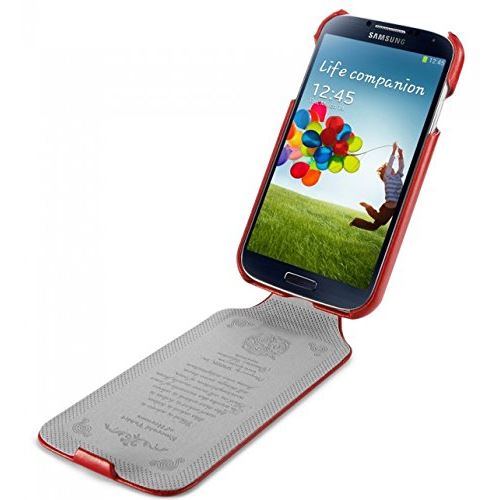 Spigen Argos Coque en Cuir pour Samsung Galaxy S4 Rouge
