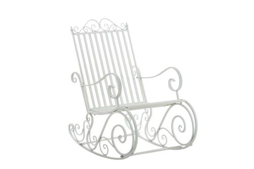 Chaise fauteuil à bascule rocking chair pour jardin en fer blanc MDJ10105