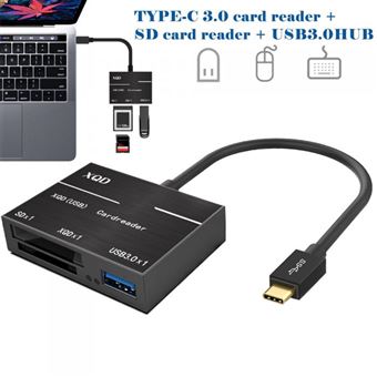 Lecteur carte mémoire CABLING ® Adaptateur USB C male vers USB 2.0 +  lecteur de carte SD