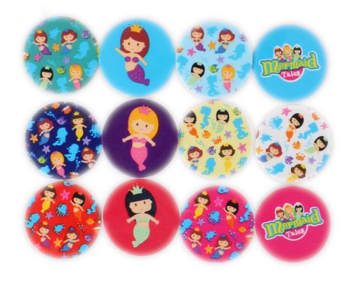 PMS gommes sirène multicolore 12 pièces