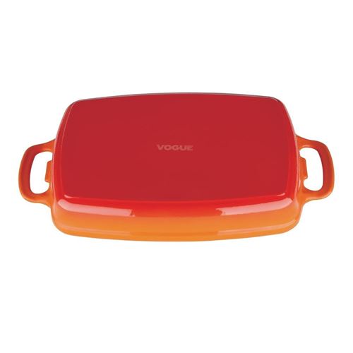 Plat en fonte rectangulaire 2.8l orange vogue