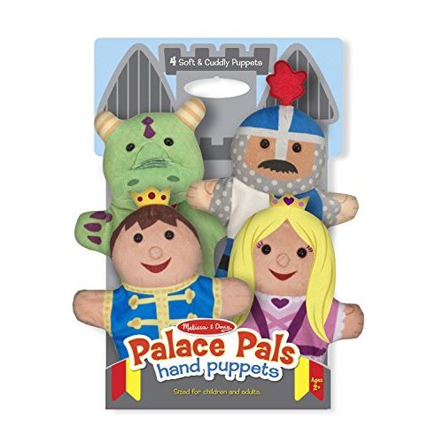 Melissa Doug Palace Pals Hand Puppets (Set of 4) - Prince, Princess, Knight, and Dragon