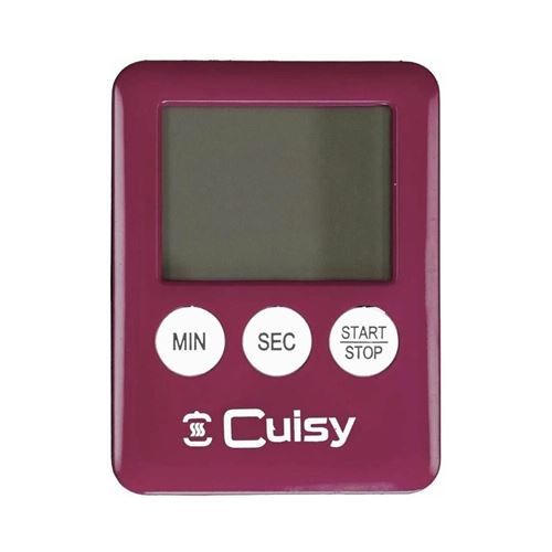 Cuisy - Minuteur électronique aimanté coloré bordeaux