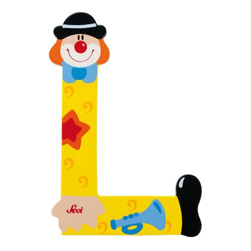 Sevi Lettre L Clown 10cm jaune