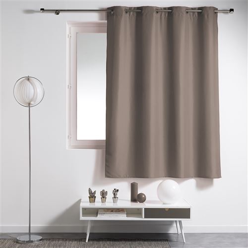 Rideau a oeillets plastique 140 x 180 cm polyester uni essentiel Taupe
