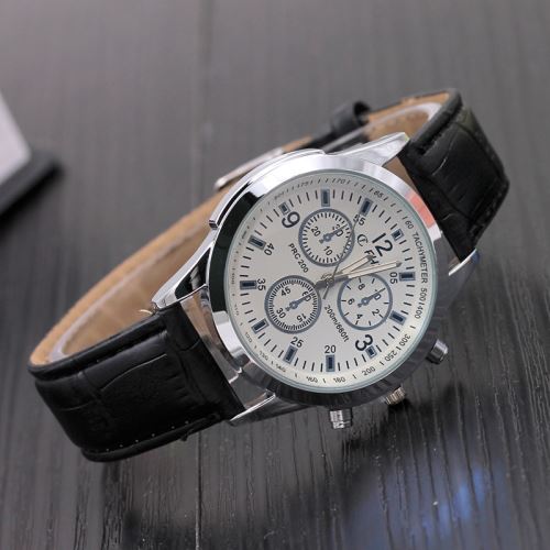 Montre Homme Quartz Noir+Blanc
