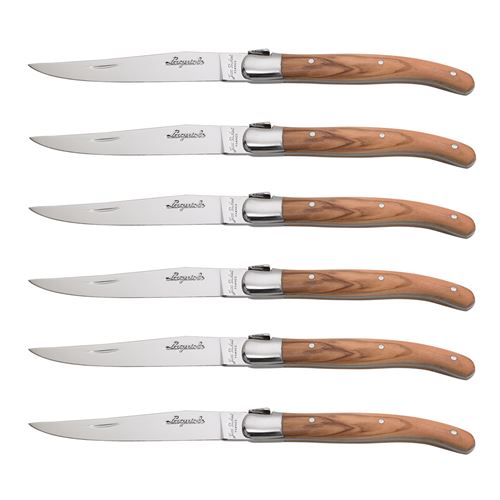 Laguiole Jean Dubost 98/13730 Coffret 6 Couteaux Table Bois D'Olivier
