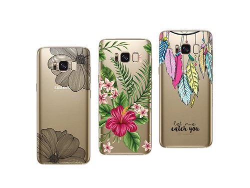 3 coques Compatibles Samsung Galaxy S8 gel souple solide résistant Anti Choc avec Impression de qualité (Pack#15)
