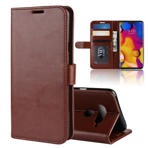 Etui en PU marron pour votre LG V40 ThinQ