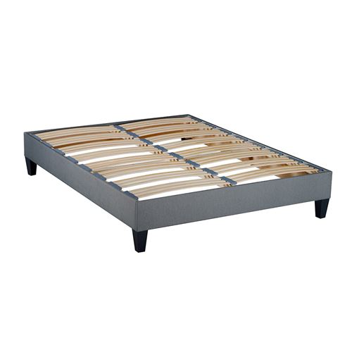 Olympe Literie - Sommier en kit ergostar Gris clair 140x200 cm - Gris