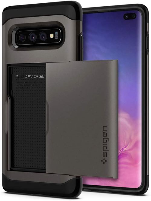 Spigen Slim Armor CS - Achterzijde behuizing voor mobiele telefoon - polycarbonaat, thermoplastic polyurethaan (TPU) - staalgrijs - voor Samsung Galaxy S10+