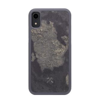 Woodcessories EcoCase Bumper Case Stone - Coque de protection pour téléphone portable - silicone, pierre, ardoise - gris camo - pour Apple iPhone XR - 1