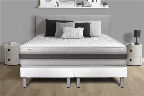 Ensemble matelas sommier vitalmemo back 160 x 200 cm - Couleur: Gris - Gris