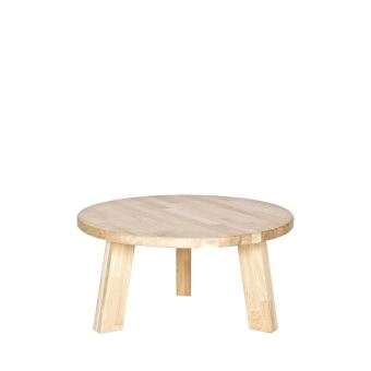 Table Basse Ronde En Bois Fsc 50cm Theofilus Couleur Chene