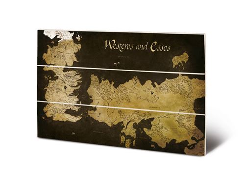 GAME OF THRONES - Westeros & Essos Map - Impression sur bois 20x29.5