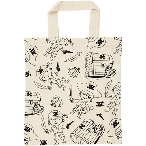 Creative sac à provisions en coton pirate 27,5 x 30 cm