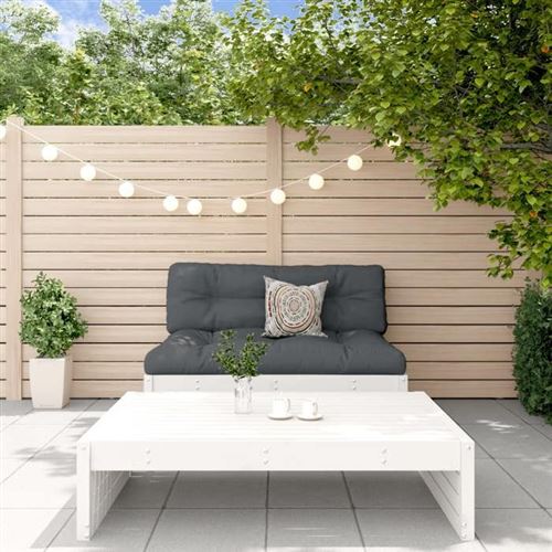 VIDAXL - Salon de jardin modulable - Bois massif - Blanc - 2 personnes - Image 2