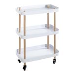Desserte de Cuisine 3 Niveaux "Yumi" 76cm Blanc