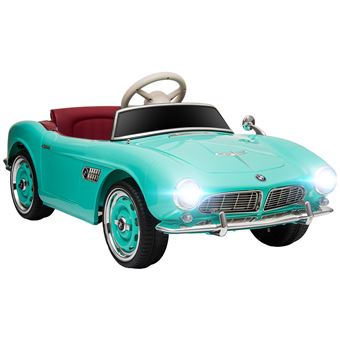 Voiture électrique enfant rétro BMW 507 - V. max. 5 Km/h effets sonores, lumineux, télécommande - turquoise - 1