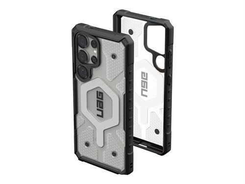 UAG Pathfinder Clear - Coque de protection pour téléphone portable - compatibilité avec MagSafe - 25 % plastique recyclé post-consommation - glace/argent - pour Samsung Galaxy S25 Ultra