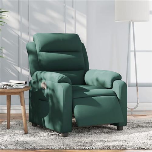 Non Communiqué Vert Vidaxl Fauteuil Réglable Électrique Tissu Foncé