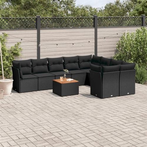 VIDAXL - Salon de jardin - Modulable - Résine tressée - Noir - 10 pièces 9 personnes - Image 2