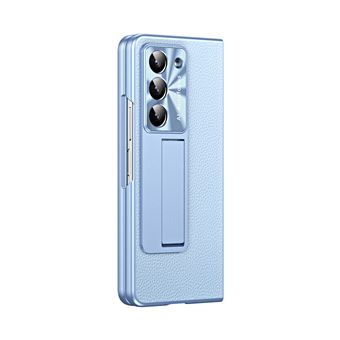 Coque pour Compatible Samsung Galaxy Z Fold 5 UniqueMaison Motif Litchi et Anti-Drop Anti-Scratch,Bleu - 1
