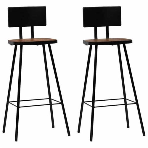 vidaXL Tabourets de bar 2 pcs Bois massif de récupération